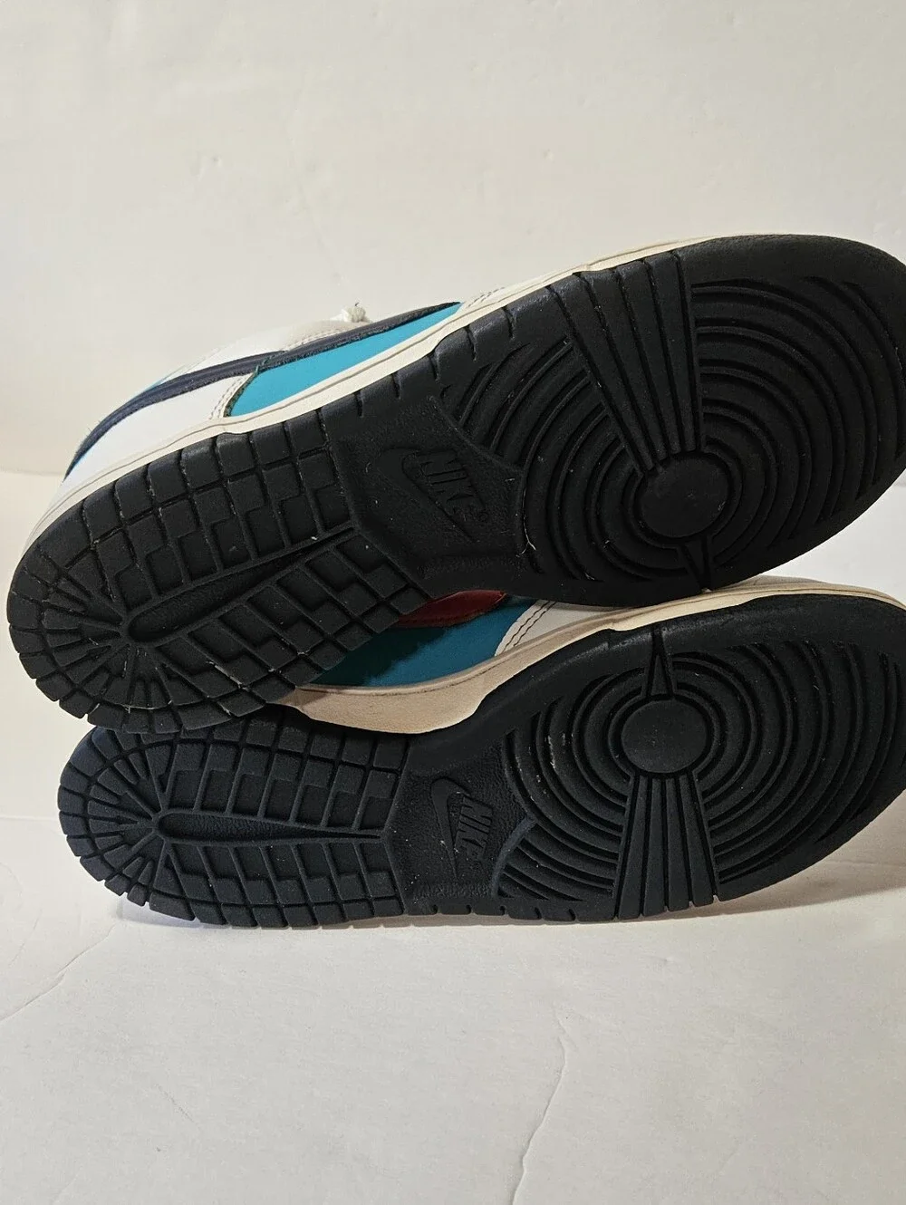 Nike Dunk Low Retro Dusty Shoes Kids Size 5Y White Teal Sneakers